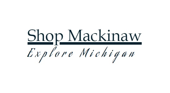 Shop Mackinaw logo with Explore Michigan subtitle